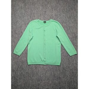 Talbots Womens Cardigan‎ Sweater Knit Green Small Casual Career Work Capsule